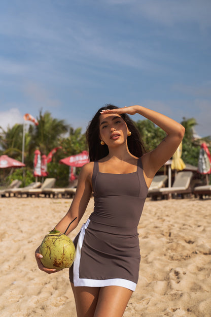 Sixtine — Maillot de bain 2 pièces — Chocolat