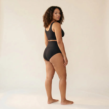 Culotte gainante taille haute noir - profil